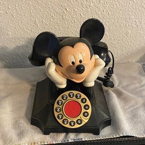 Disney Mickey Mouse Vintage Phone - Black and Cream